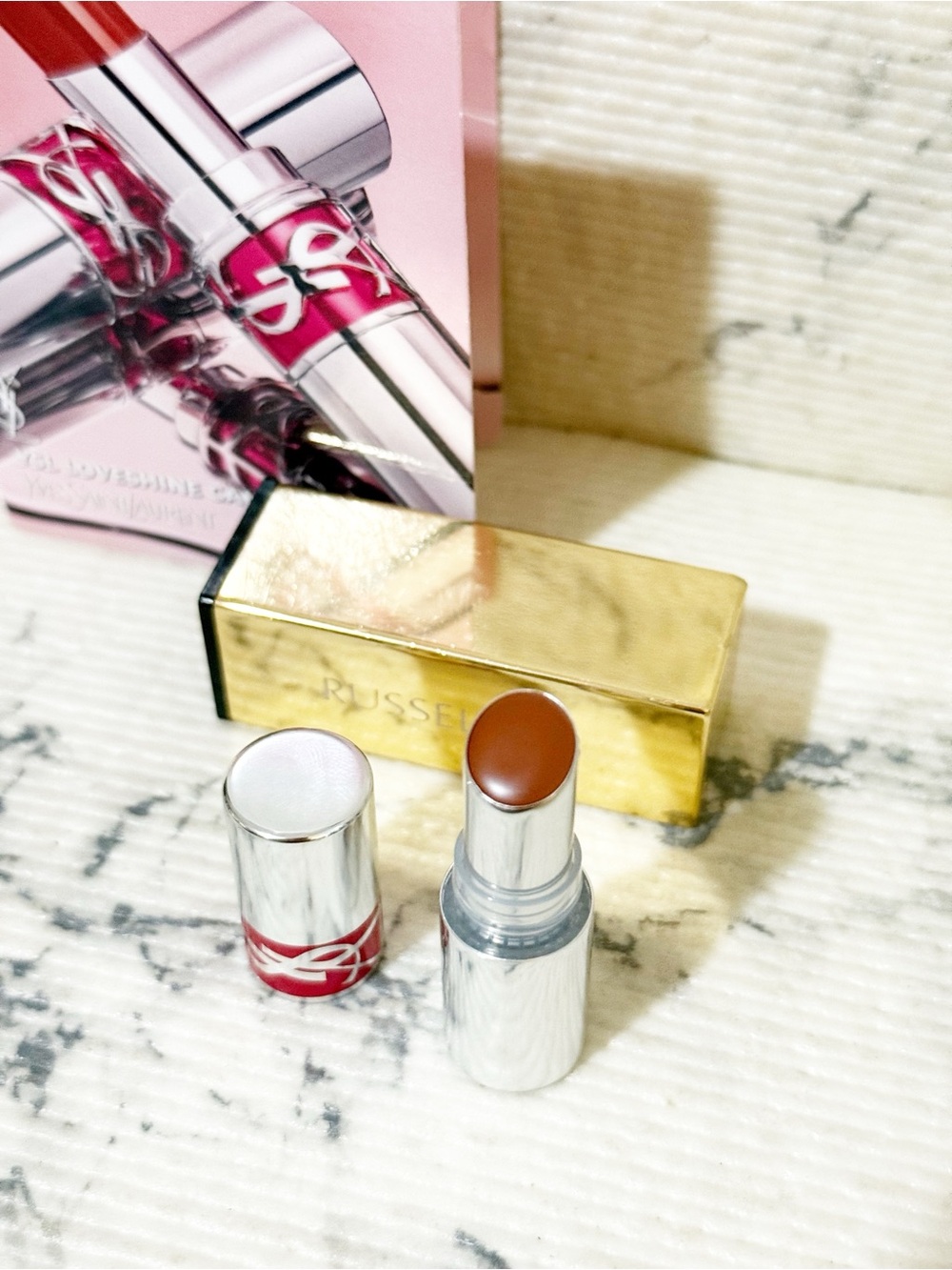 YSL Candy Glaze Mini Lip Gloss Stick Shade 19 Salted Caramel: Rosy Caramel Brown - Picture 4 of 7